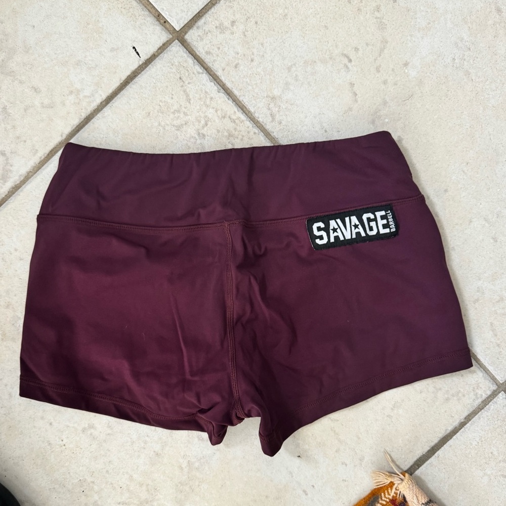 Savage Barbell Maroon Athletic Shorts
